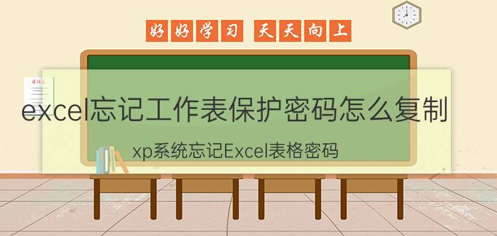 excel忘记工作表保护密码怎么复制 xp系统忘记Excel表格密码？